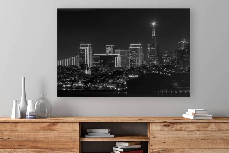 san francisco skyline night vista point  horizont by Black And White