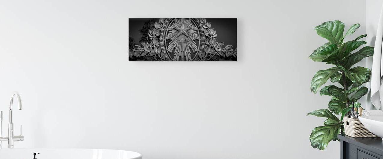 sather gate fiat lux berkeley campus  panoramic 2 by Black And White