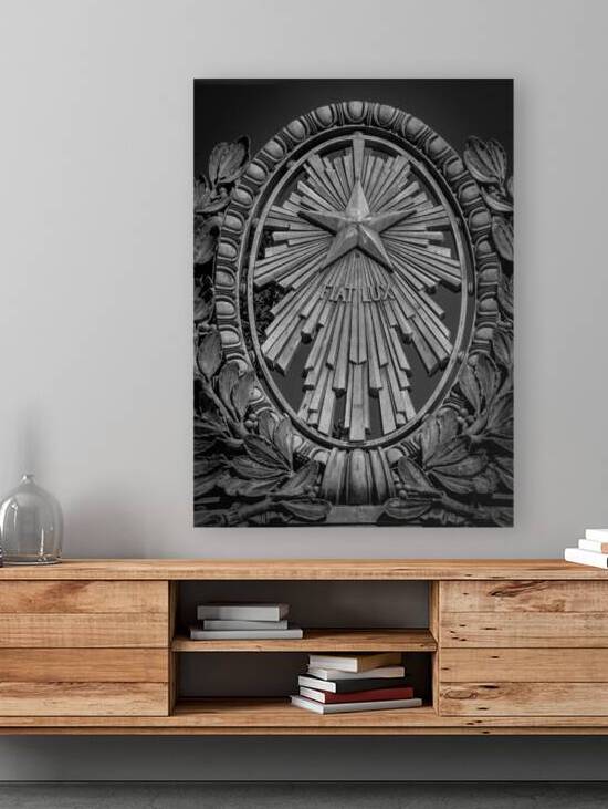 sather gate fiat lux berkeley campus  vertical 28 by Black And White