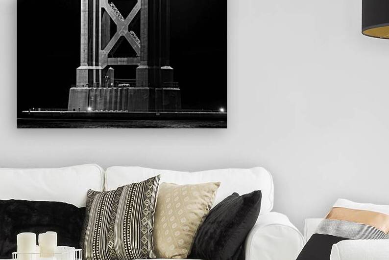 support base golden gate bridge spire  horizontal by Black And White