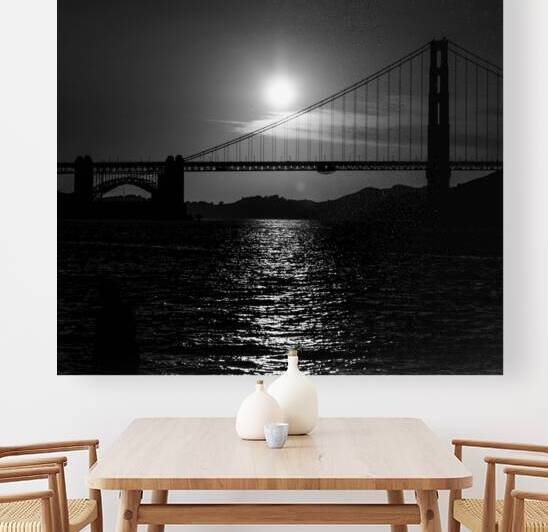 sunsets behind golden gate bridge  square 510 Sun by Black And White