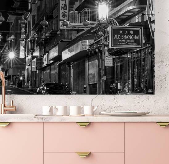 sf chinatown night cityscape  square 3019 Shangha by Black And White