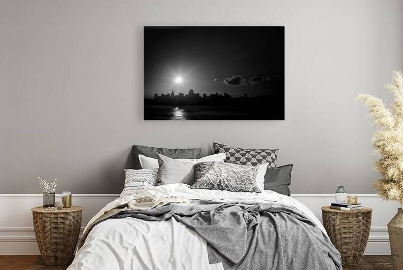 sunrise above san francisco skyline  horizontal 5 by Black And White