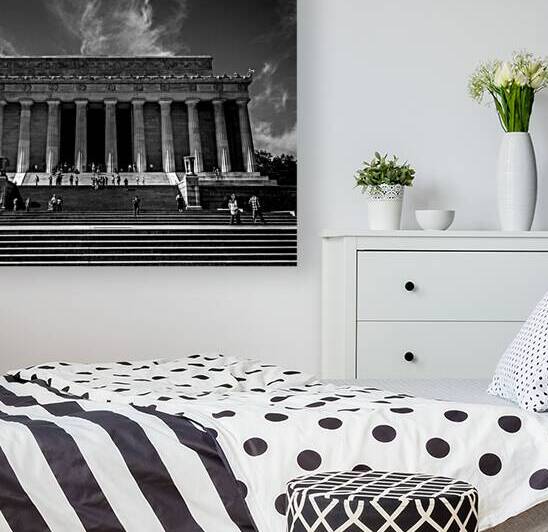 lincoln memorial national mall  square 2305 Doric by Black And White