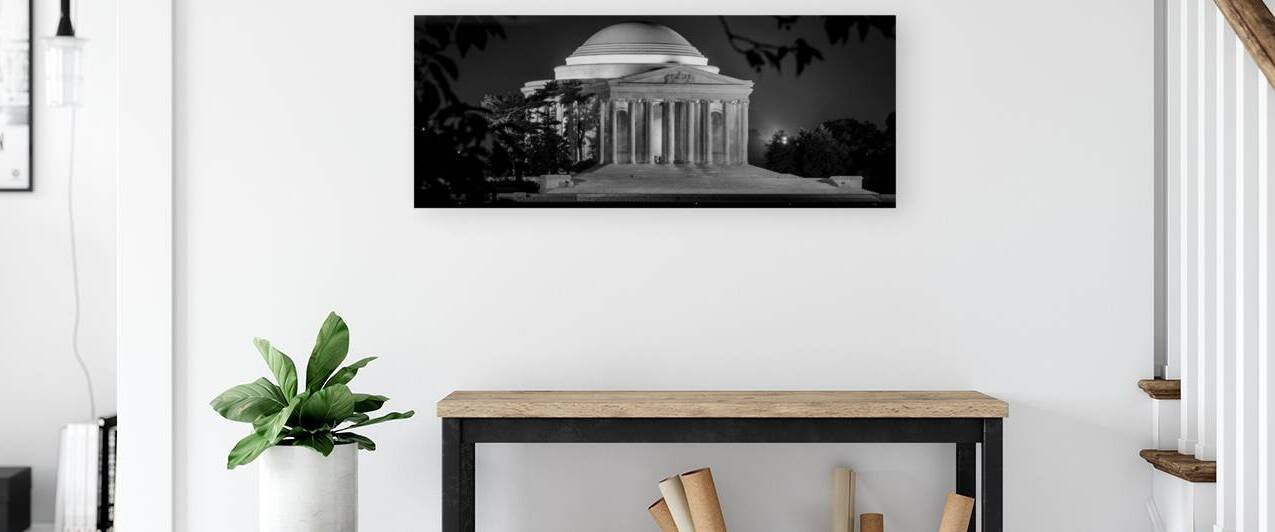 jefferson memorial at night  panoramic 403 Montic by Black And White