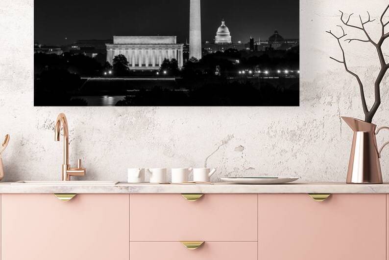 dc skyline at night  horizontal 395 District 13k. by Black And White