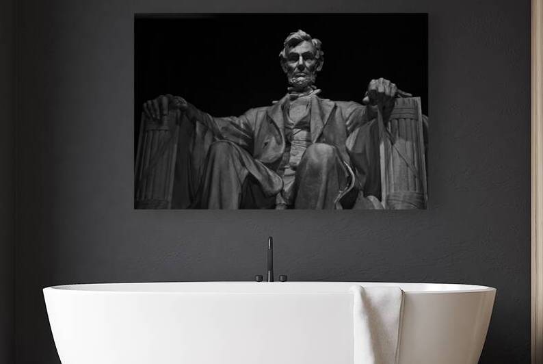 abraham lincoln statue lincoln memorial  horizont by Black And White