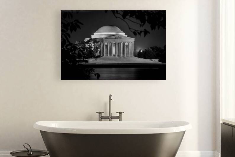 jefferson memorial at night  horizontal 403 Monti by Black And White