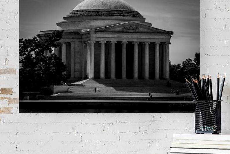 jefferson memorial tidal basin  horizontal 2314 T by Black And White