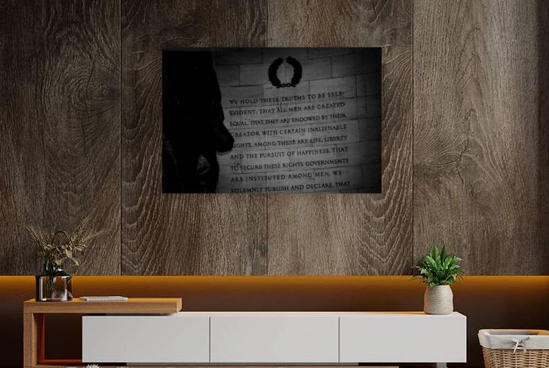declaration of independence jefferson memorial  h by Black And White