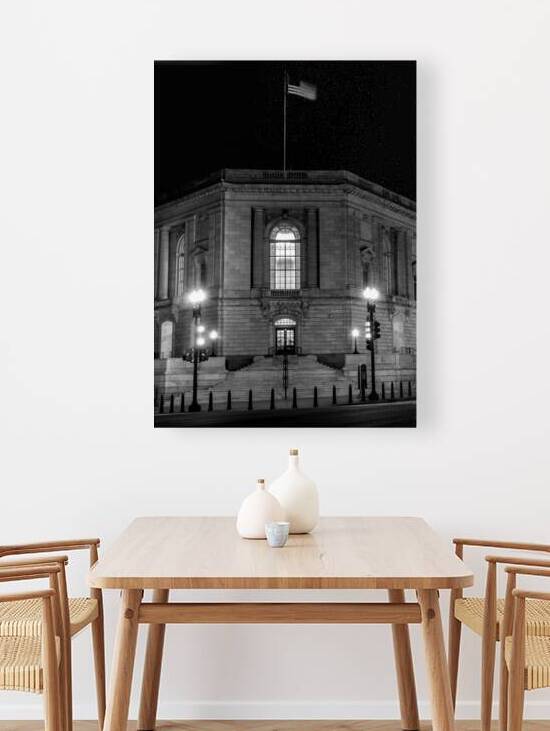 senate russell office building at night  vertical by Black And White