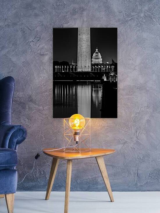 reflecting pool washington monument at night  ver by Black And White