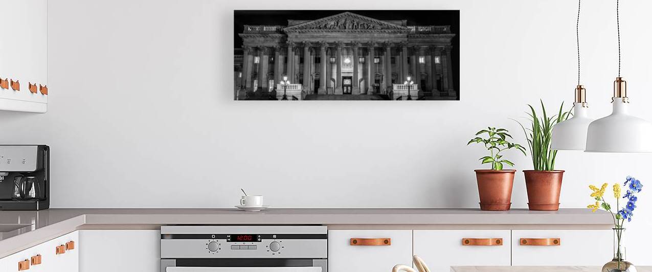senate side us capitol building  panoramic 2524 S by Black And White