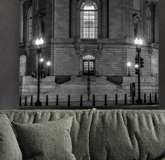 russell senate office building at night  square 2 by Black And White