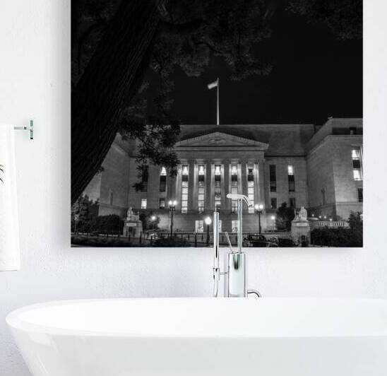 rayburn office building at night  square 2522 Rep by Black And White