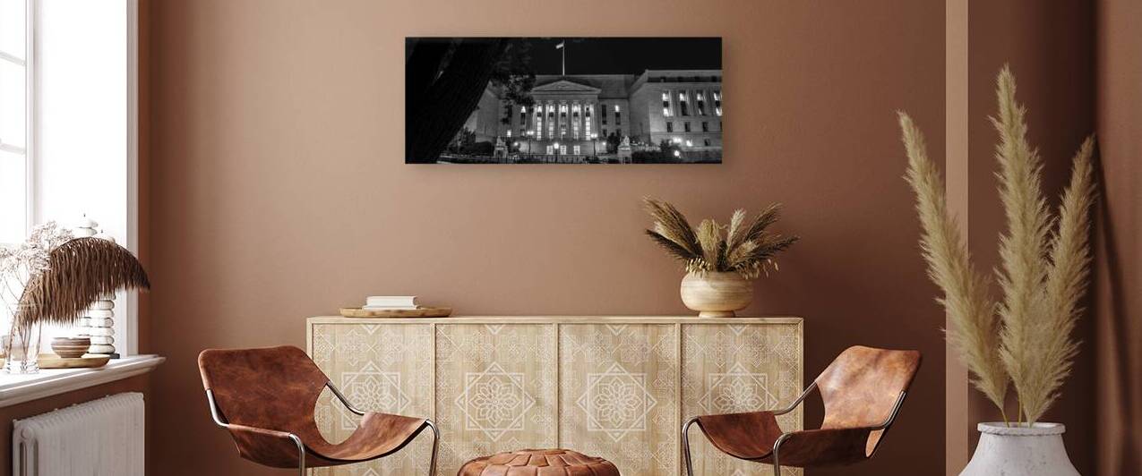 rayburn office building at night  panoramic 2522 by Black And White
