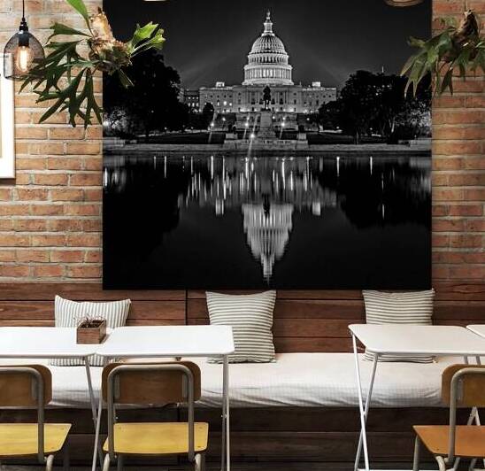 us capitol building at night  square 392 Capitol by Black And White