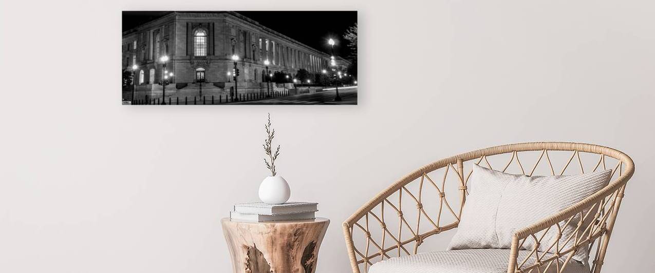 senate russell office building at night  panorami by Black And White
