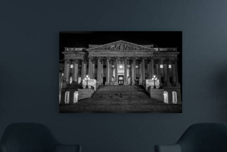 senate side us capitol building  horizontal 2524 by Black And White
