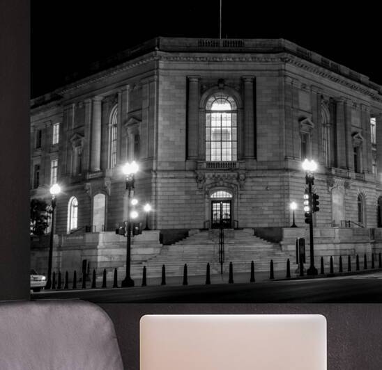 senate russell office building at night  square 2 by Black And White