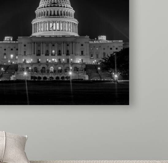 united states capitol building at night  square 3 by Black And White