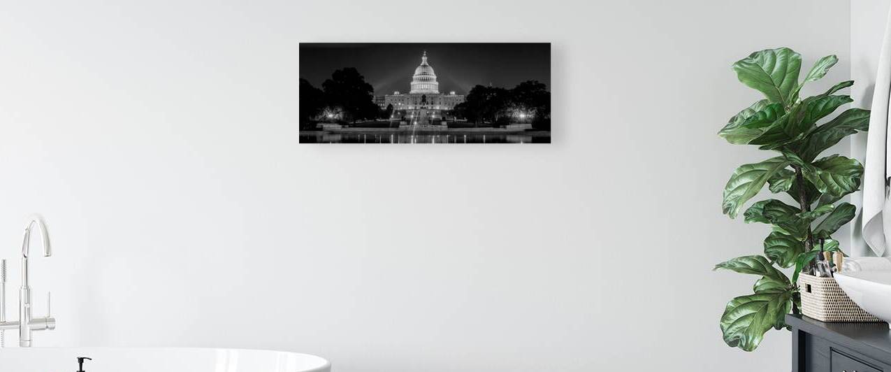 us capitol building at night  panoramic 392 Capit by Black And White