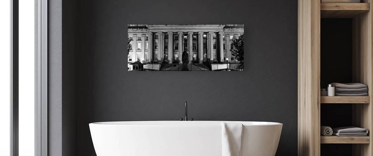 us treasury department building  panoramic 1259 T by Black And White
