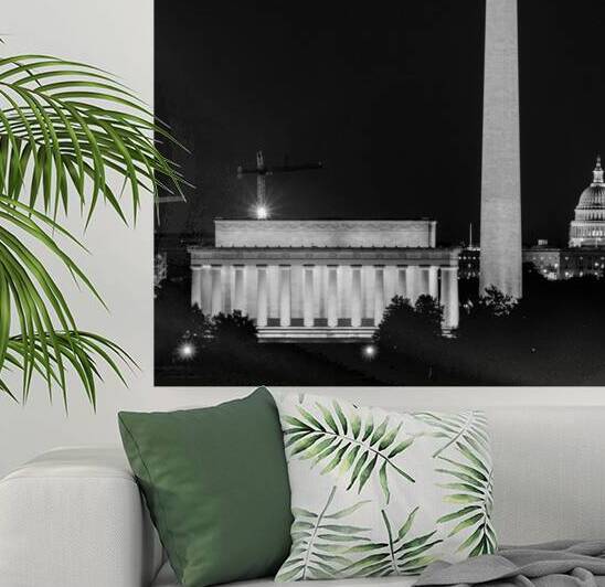 washington dc skyline at night  square 2516 Colum by Black And White