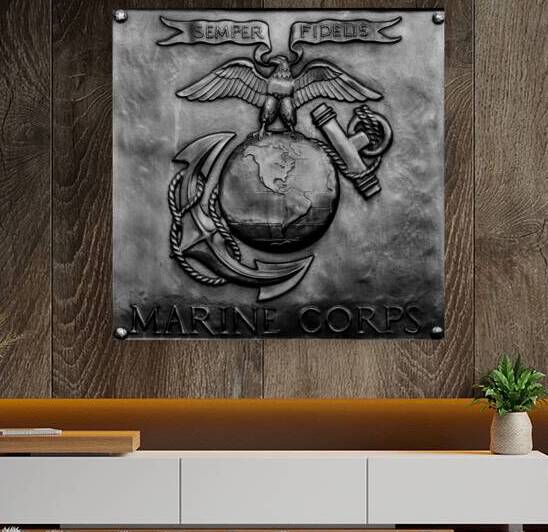 us marine corps bronze plaque  square 3326 Marine by Black And White