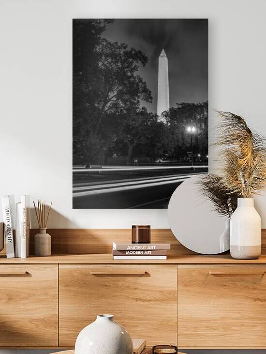 washington monument independence avenue at night by Black And White