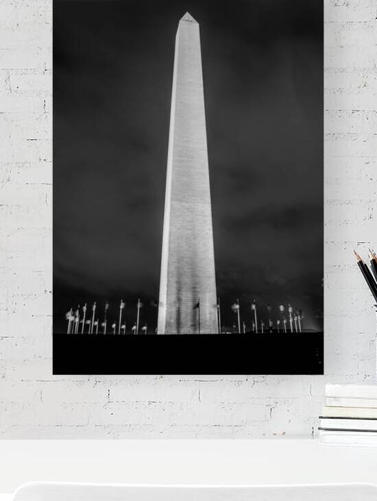 washington monument at night  vertical 404 Monume by Black And White