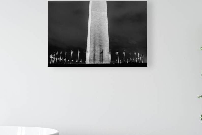 washington monument at night  horizontal 404 Monu by Black And White