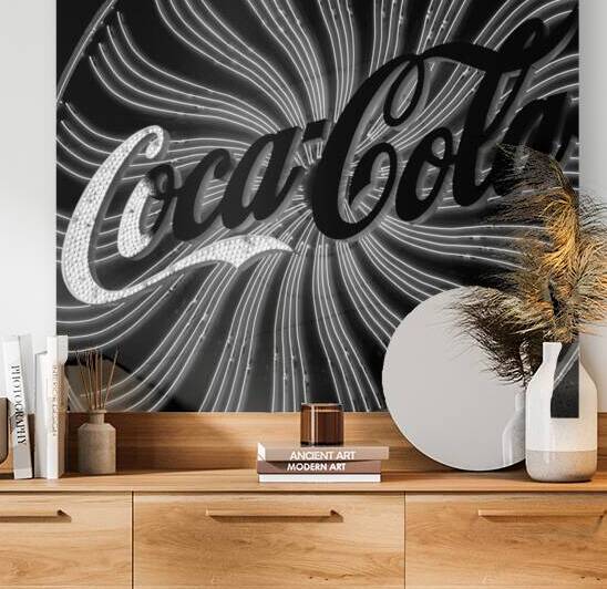 coca cola sign  square 1946 Cola 13k by Black And White