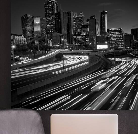 downtown atlanta skyline  square 686 Atlanta 13k. by Black And White