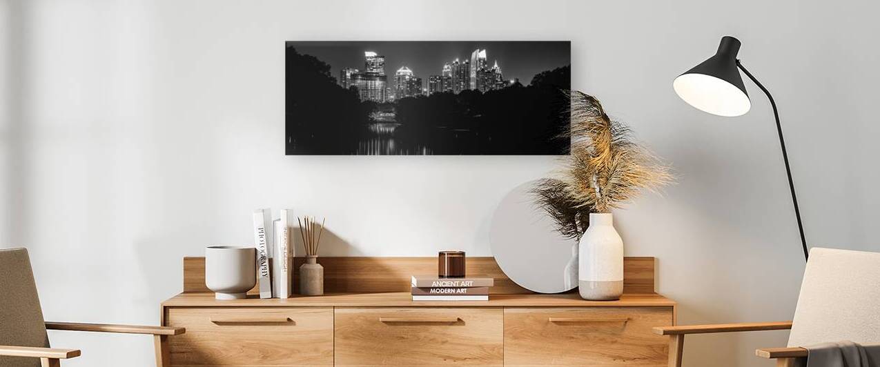 midtown atlanta skyline  panoramic 3119 Clara 13k by Black And White