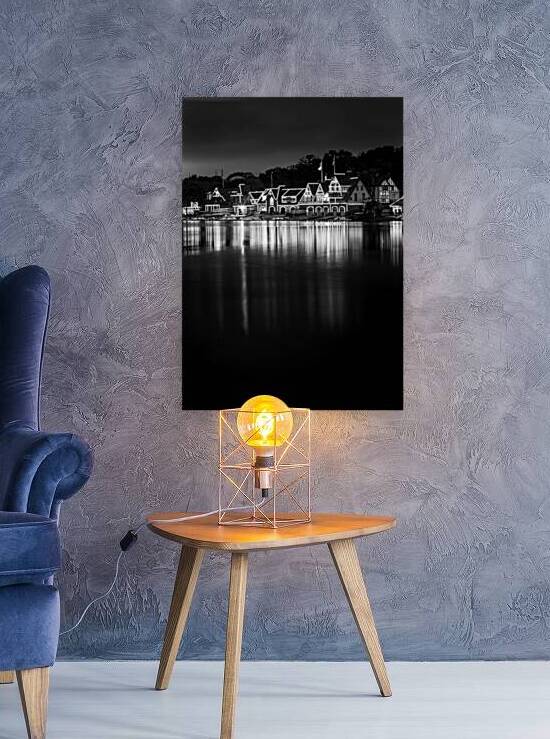 boathouse row at night  vertical 981 Boat 13k by Black And White