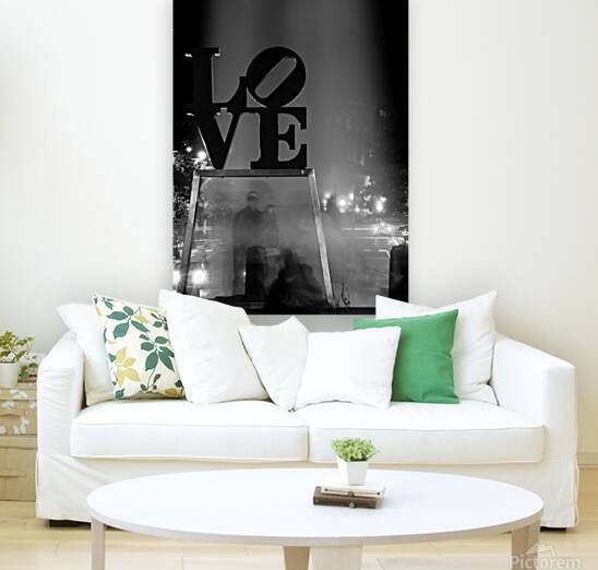couples pose under love sculpture  vertical 2237 by Black And White