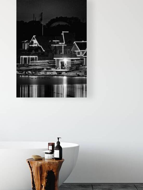 boathouse row at night  vertical 998 Row 13k by Black And White