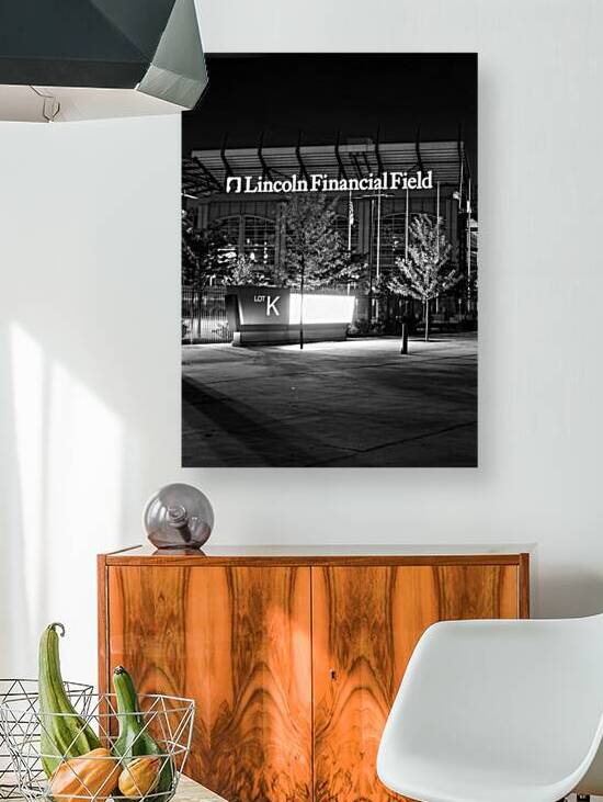 lincoln financial field at night  vertical 462 Fi by Black And White