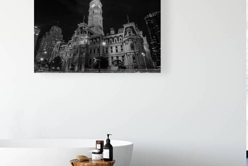 dilworth park philadelphia city hall  horizontal by Black And White