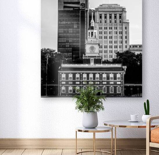 independence hall penn mutual building  square 47 by Black And White