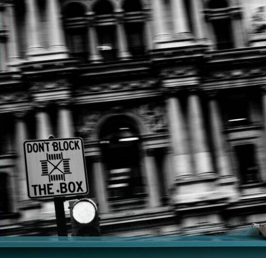 dont block box sign city hall  square 452 Box 13k by Black And White