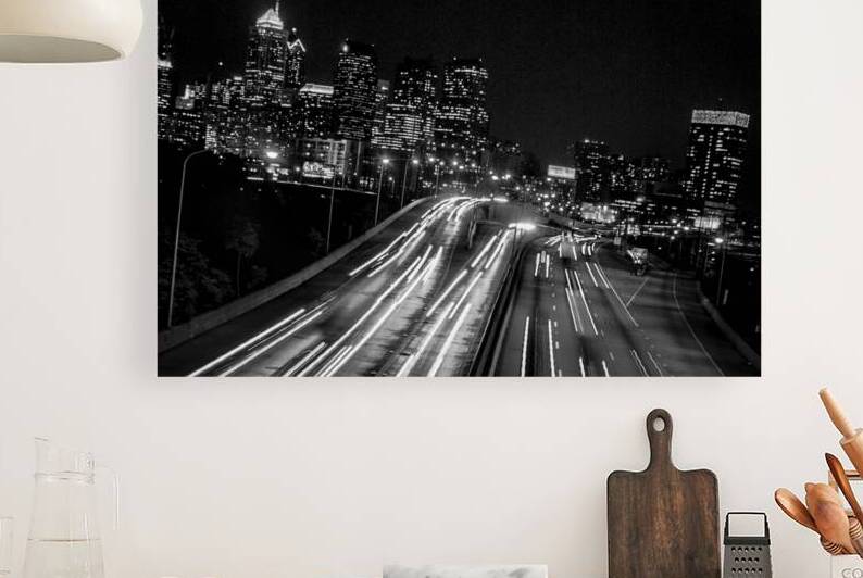 i76 through downtown philadelphia  horizontal 465 by Black And White