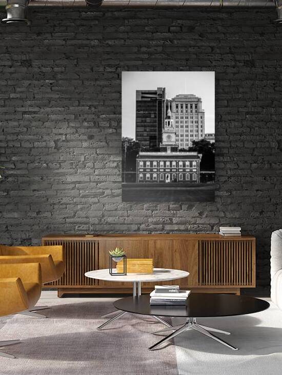 independence hall penn mutual building  vertical by Black And White