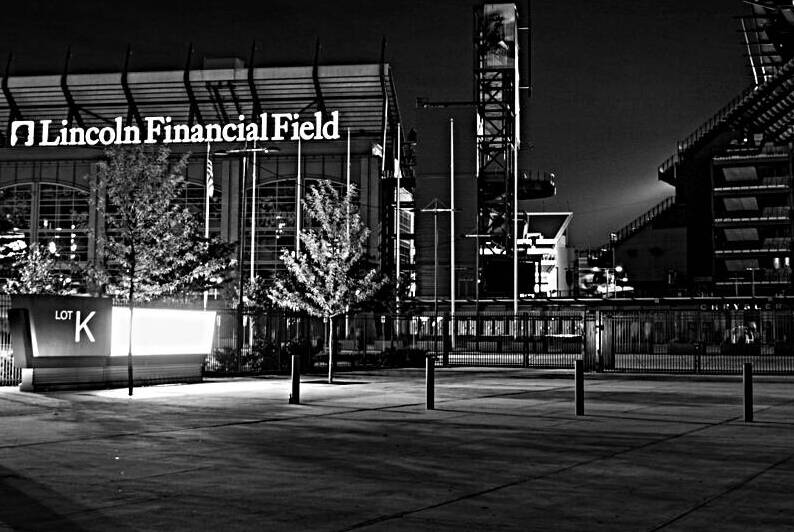 lincoln financial field at night  horizontal 462 by Black And White