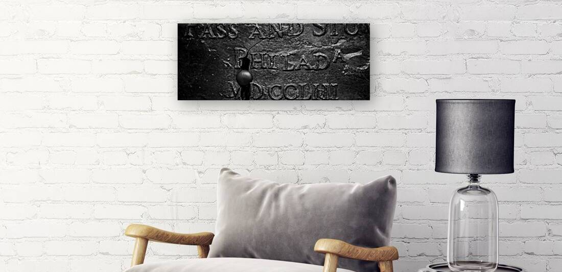 detail shot of liberty bell  panoramic 2959 Phila by Black And White