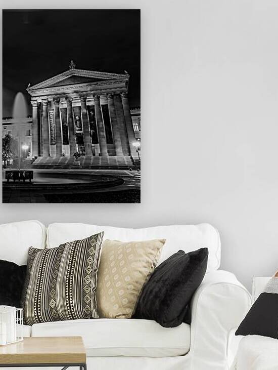 philadelphia art museum at night  vertical 997 Re by Black And White