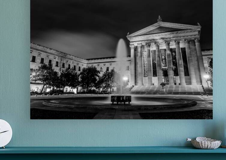 philadelphia art museum at night  horizontal 997 by Black And White