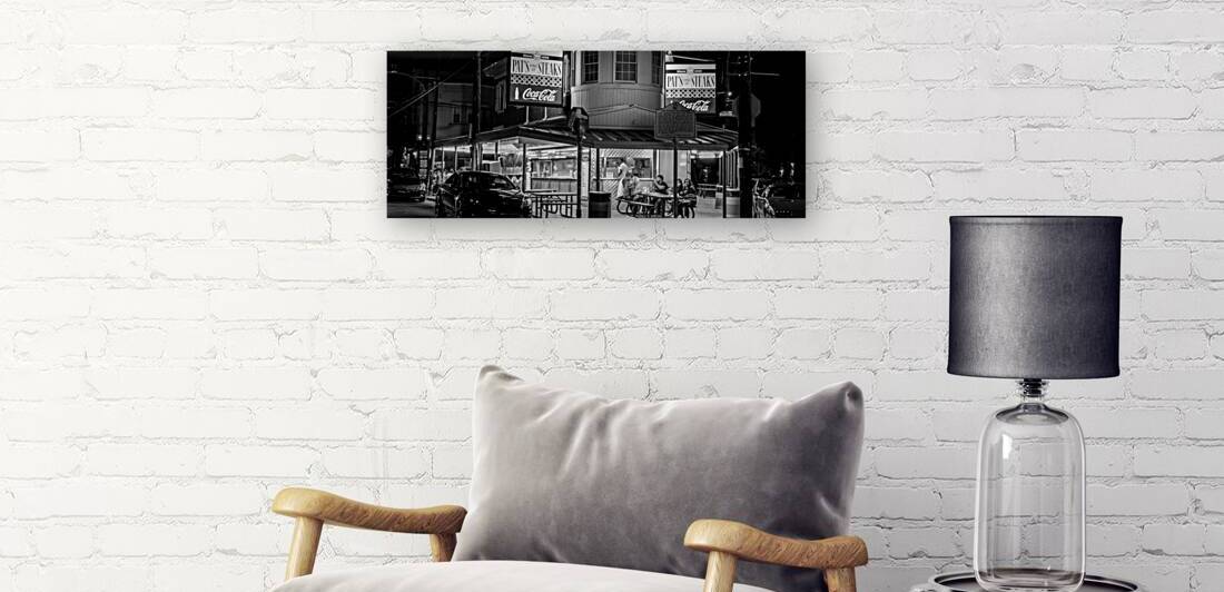 pats steaks at night  panoramic 2252 Steakp 13k.j by Black And White