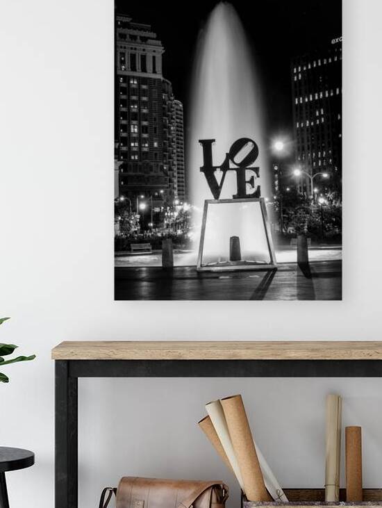 love sculpture at night  vertical 469 Love 13k.jp by Black And White